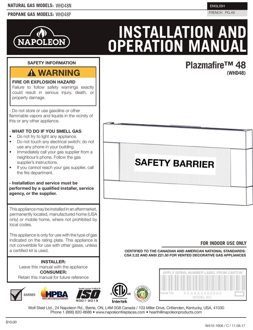 Napoleon Plazmafire 48 User manual