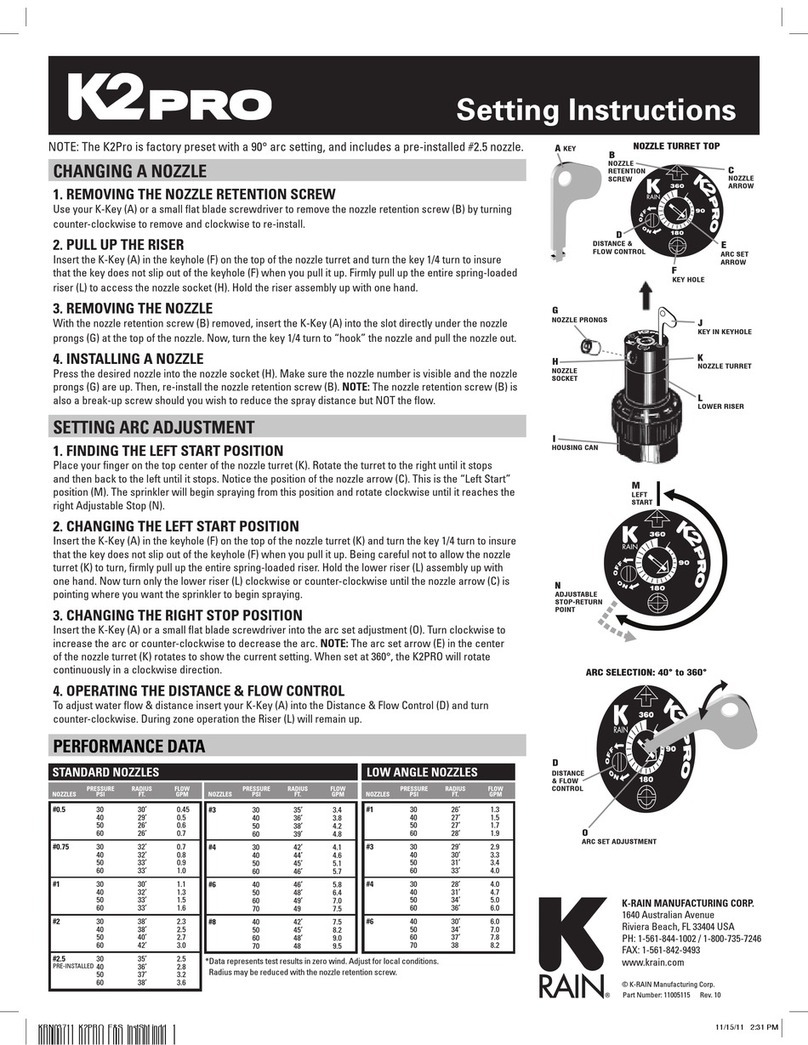 K-Rain K2Pro Setting instructions