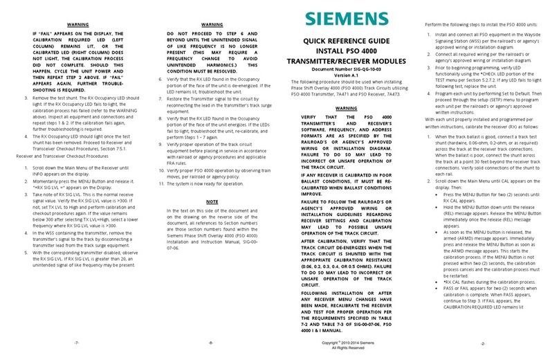 Siemens PSO 4000 Quick reference guide Siemens PSO 4000 Quick reference guide