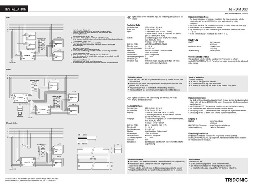 Tridonic basicDIM DGC installation instructions