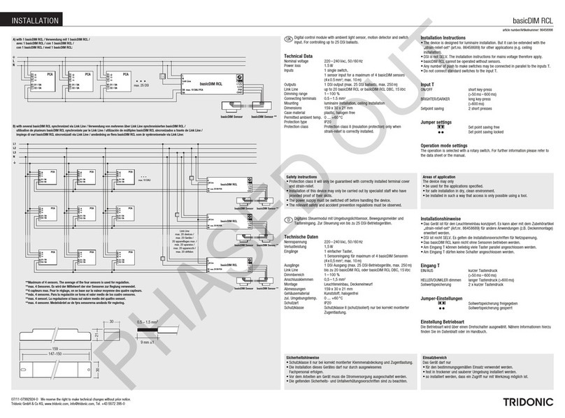 Tridonic basicDIM RCL installation instructions