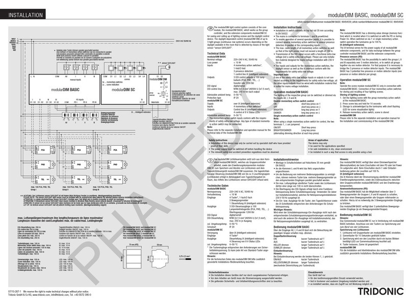 Tridonic modularDIM BASIC User manual
