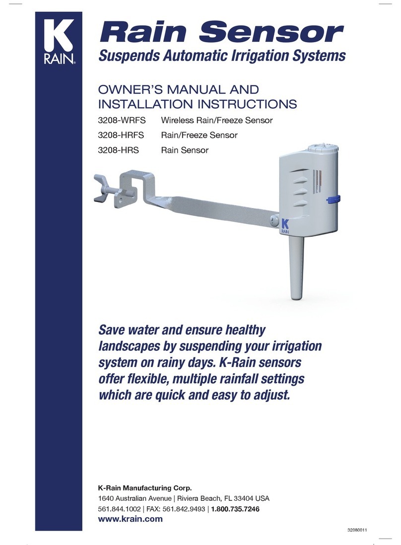 K-Rain 3208-WRFS Owner's manual and installation instructions