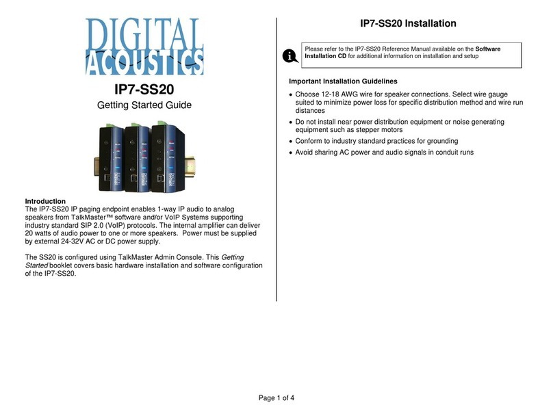 Digital Acoustics IP7-SS20 Getting started guide