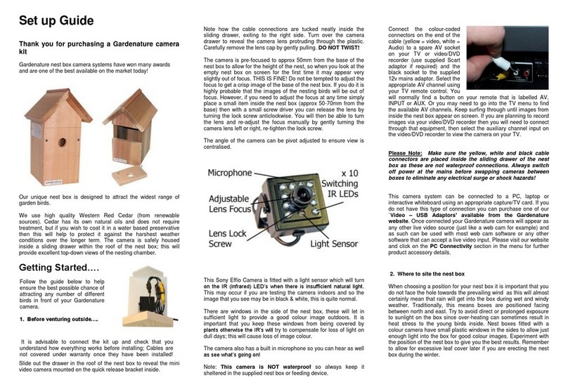 Gardenature Nest Box Camera System User manual