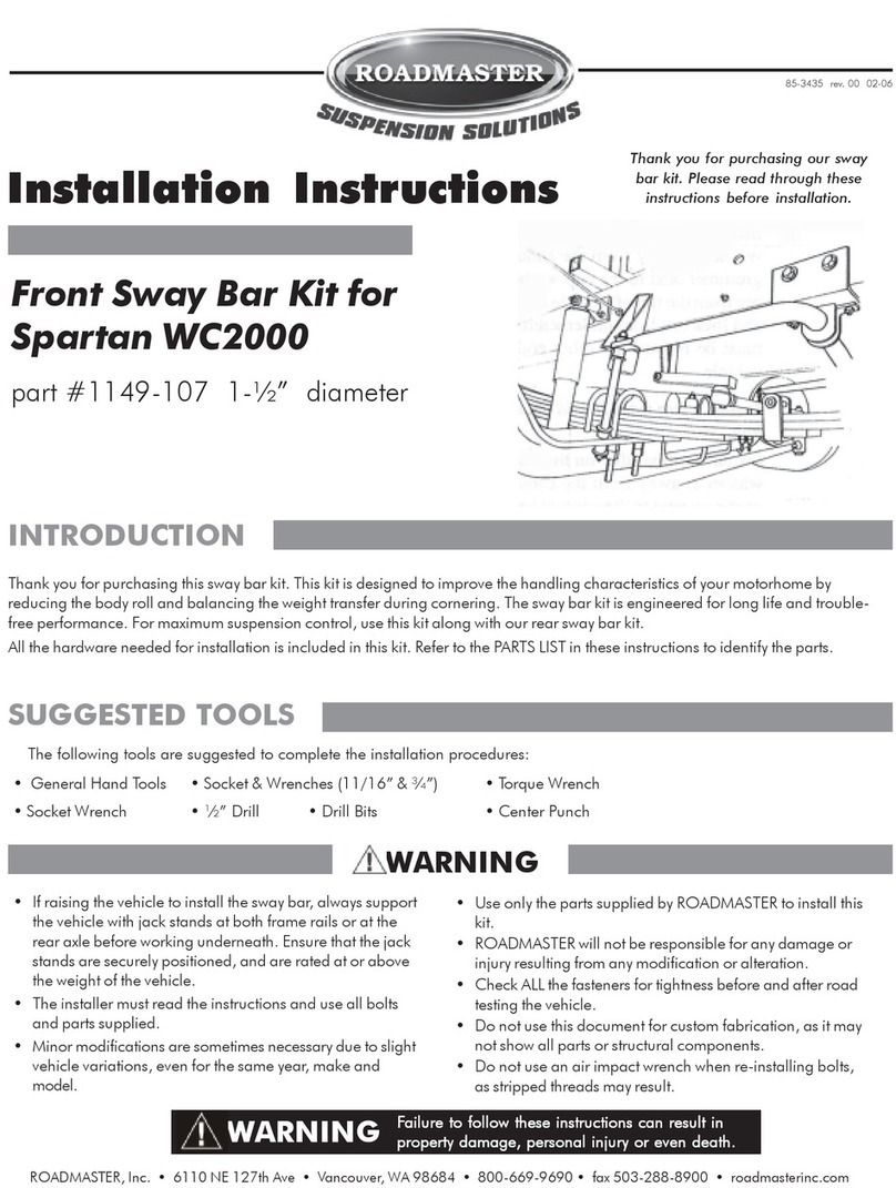 Roadmaster 1149-107 installation instructions