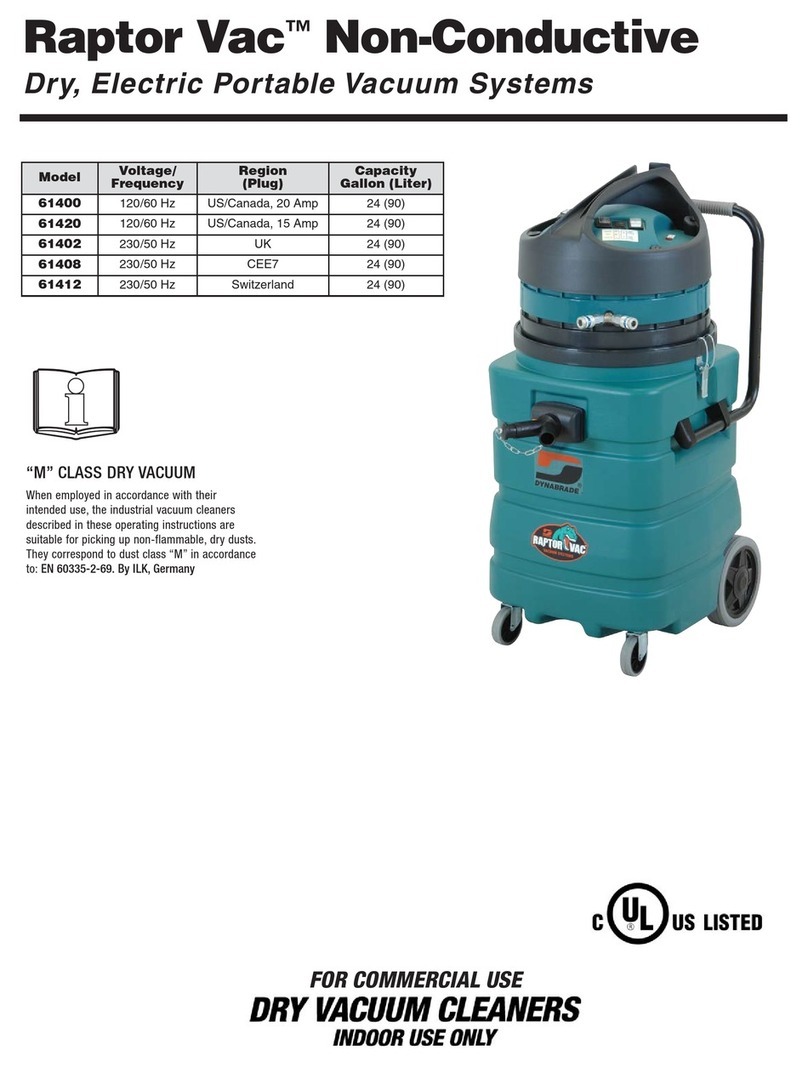 DYNAVAC Raptor Vac instructions