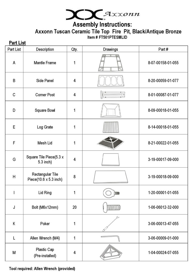 Axxonn Tuscan Ceramic Tile Top Fire Pit Assembly instructions
