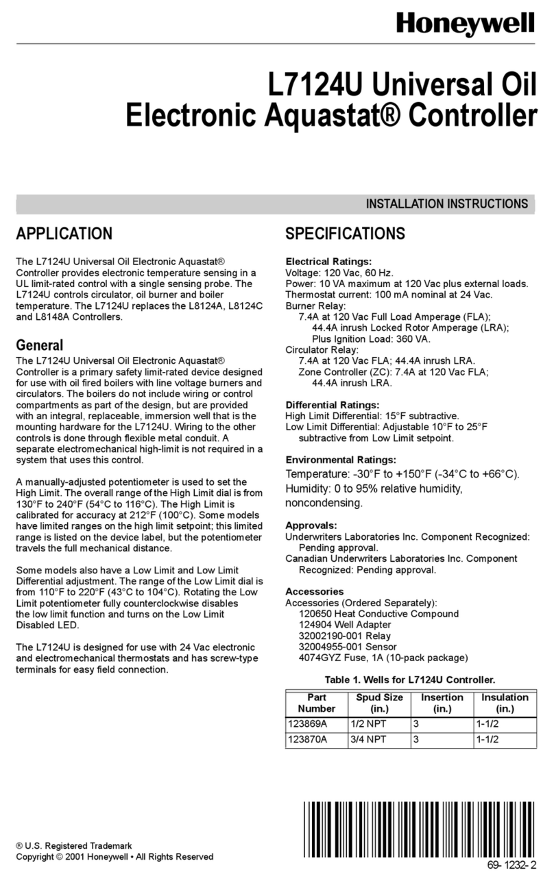 Honeywell L7124U installation instructions Honeywell L7124U installation instructions