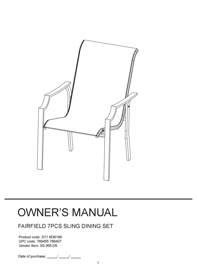 Himark Industrial Corp.,Ltd. FAIRFIELD 7PCS SLING DINING SET owner's manual