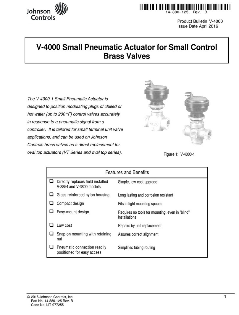 Johnson Controls V-4000-1 User manual Johnson Controls V-4000-1 User manual