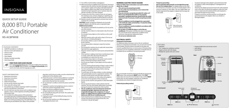 Insignia NS-AC8PWH8 User manual