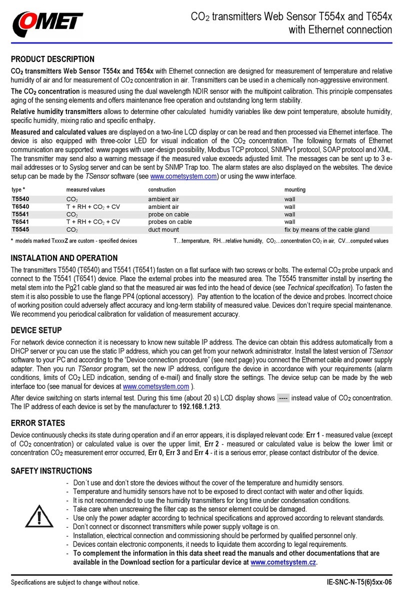 Comet T5540 User manual