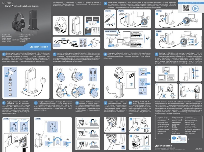 Sennheiser RS185 quick guide