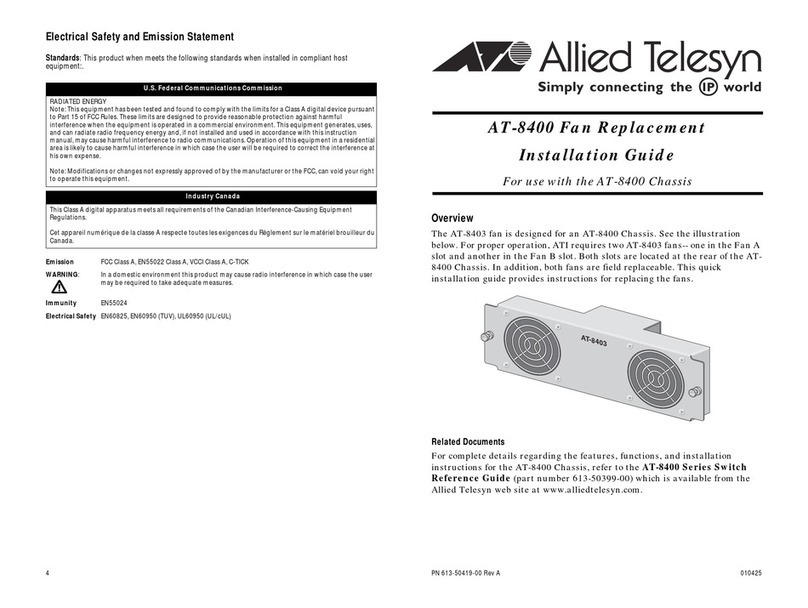 Allied Telesis AT-8400 Series User manual Allied Telesis AT-8400 Series User manual
