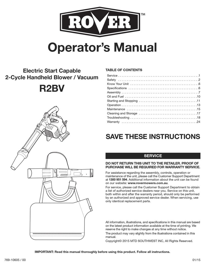 Rover R2BV Operator's manual