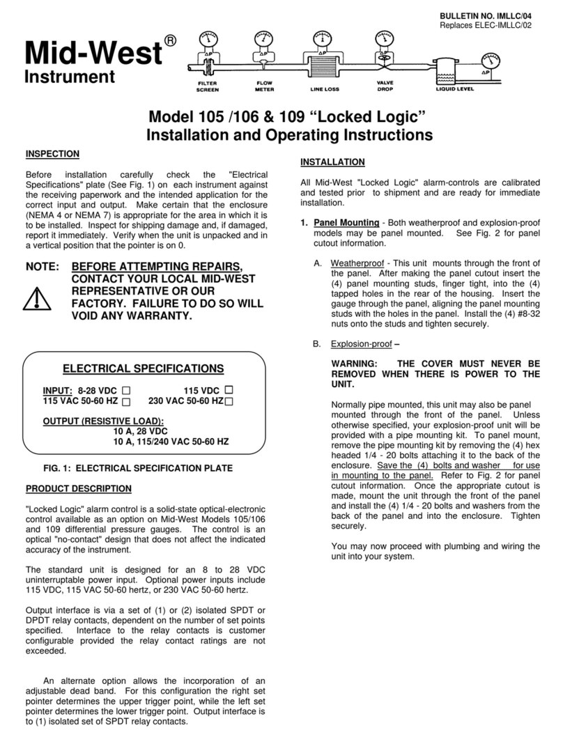 Midwest 105 Locked Logic Installation and operating instructions Midwest 105 Locked Logic Installation and operating instructions