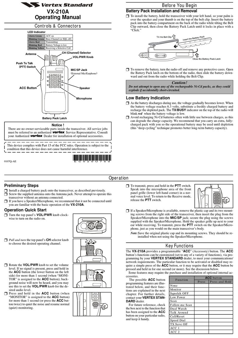 Vertex Standard VX-210A User manual