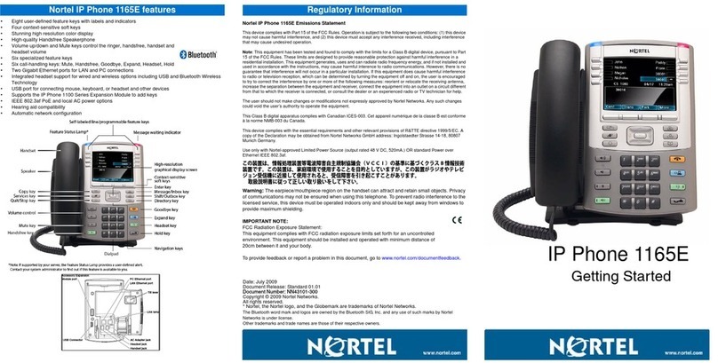 Nortel 1165E Getting started