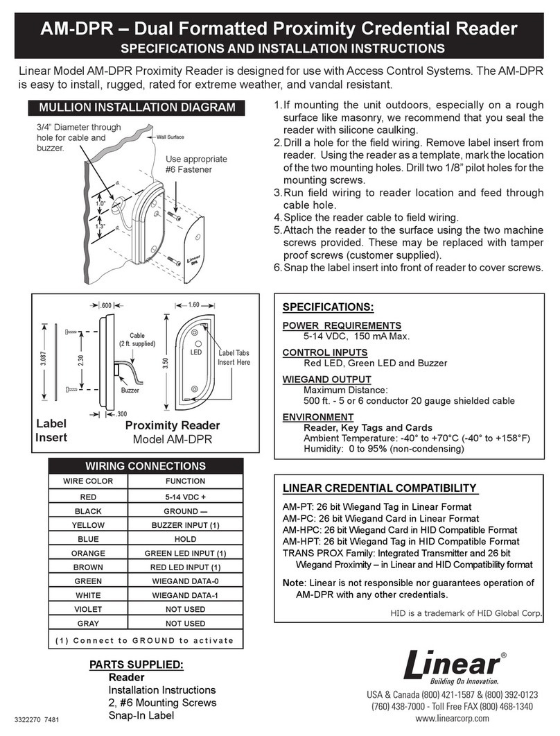 Linear AM-DPR Specification and installation instructions