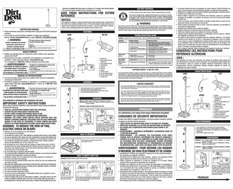 Dirt Devil M084460 instruction manual