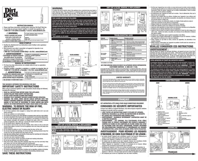 Dirt Devil M084200 User manual