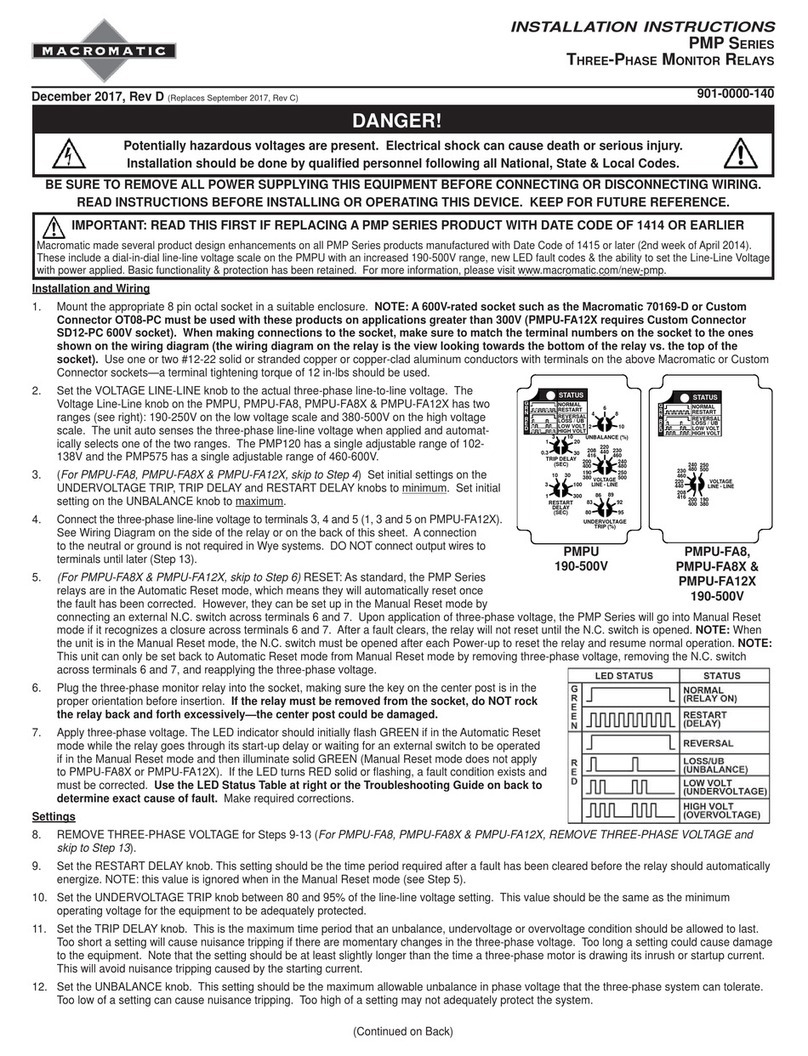 macromatic PMP Series installation instructions