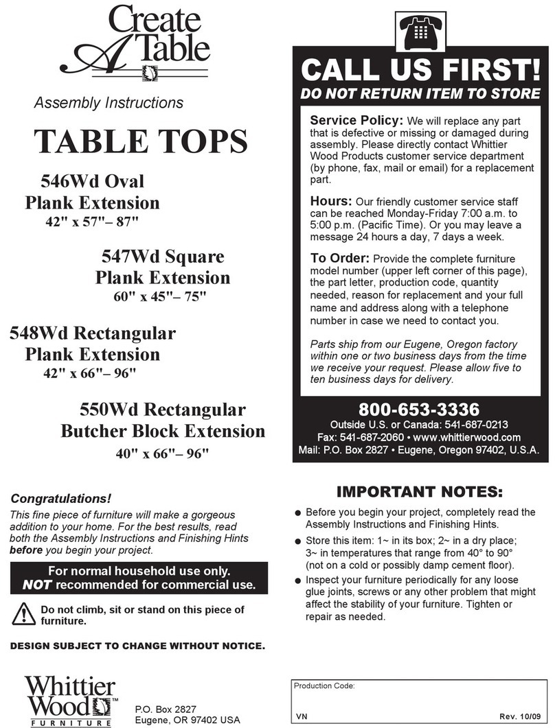 Create table 546Wd User manual