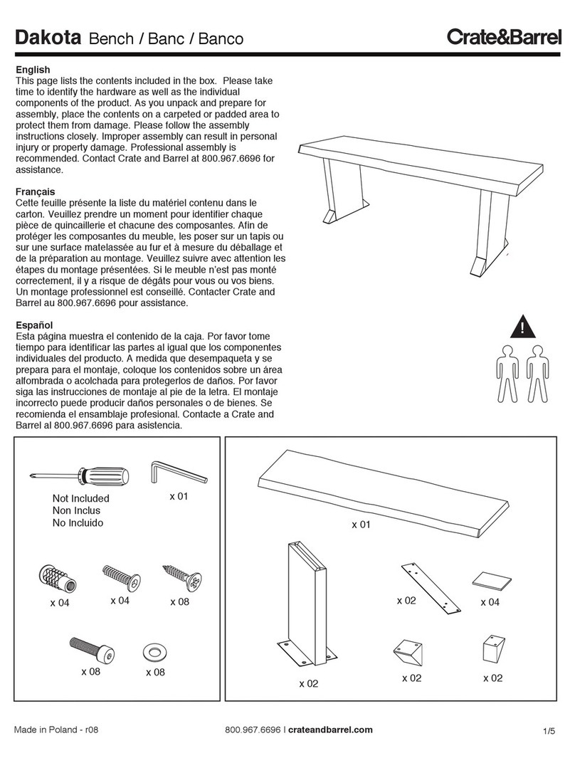 Crate&Barrel Dakota User manual Crate&Barrel Dakota User manual