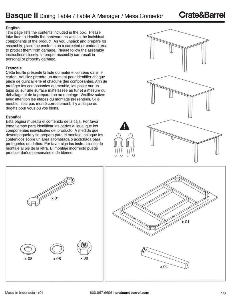 Crate&Barrel Basque II User manual Crate&Barrel Basque II User manual