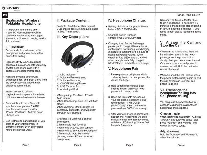 nusound NUHD-021 user manual