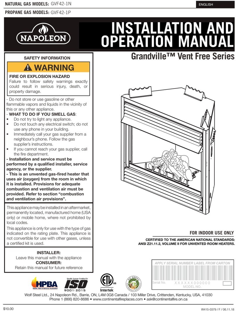 Napoleon GVF42-1N User manual