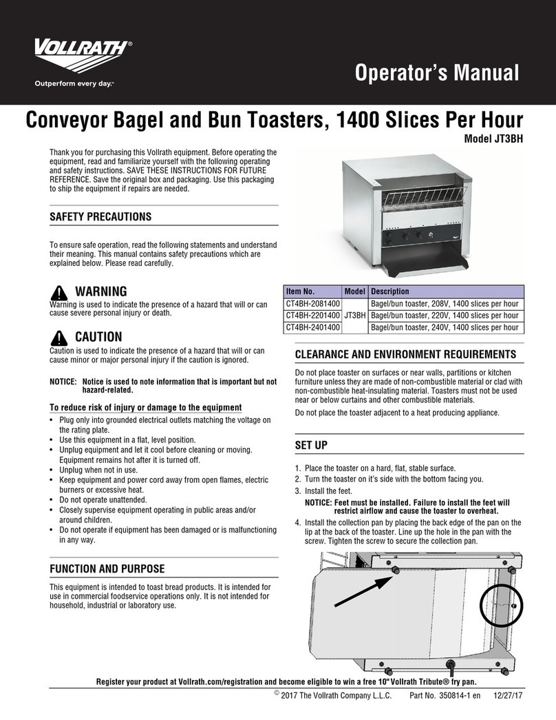 Vollrath JT3BH Operator's manual