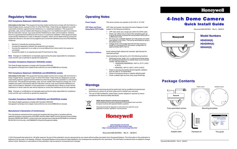 Honeywell HD4D3H User manual