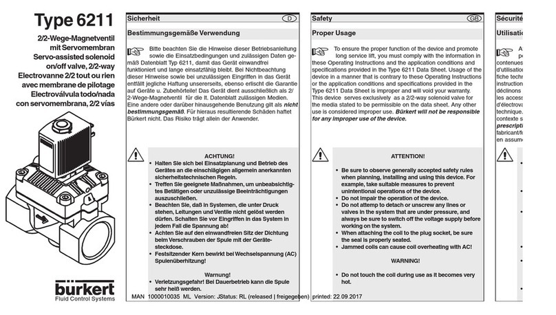 Burkert 6211 Operating instructions manual