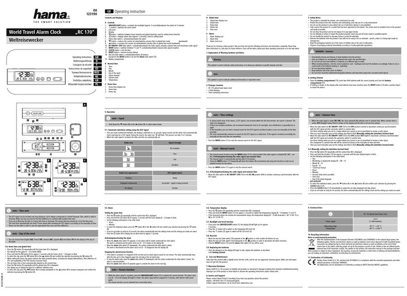 Hama RC 170 Operating	 instruction