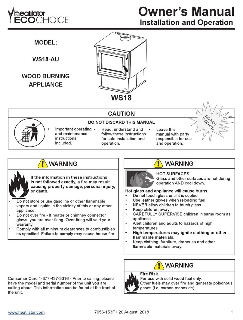 Heatilator ECO CHOICE WS18-AU owner's manual
