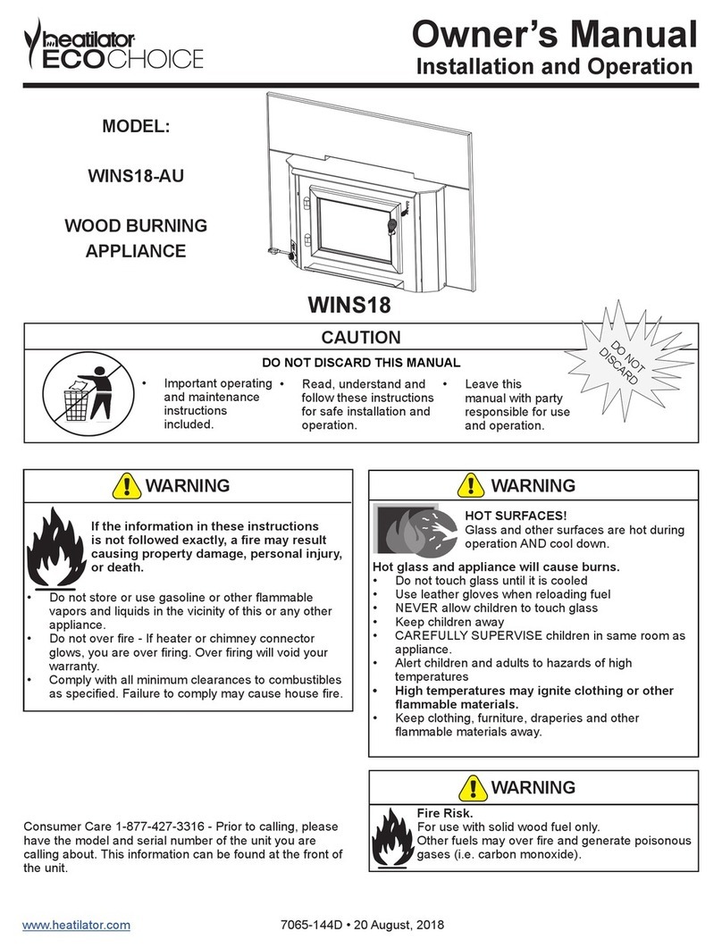 Heatilator ECO CHOICE WINS18-AU User manual