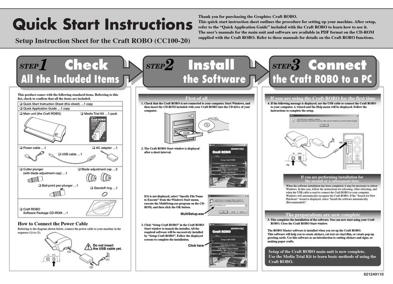 GRAPHTEC Craft ROBO CC100-20 Quick start instructions