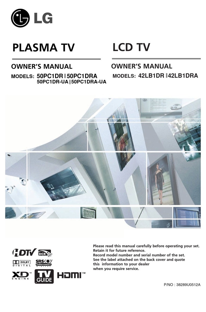 LG 50PC1DR -  - 50" Plasma TV User manual
