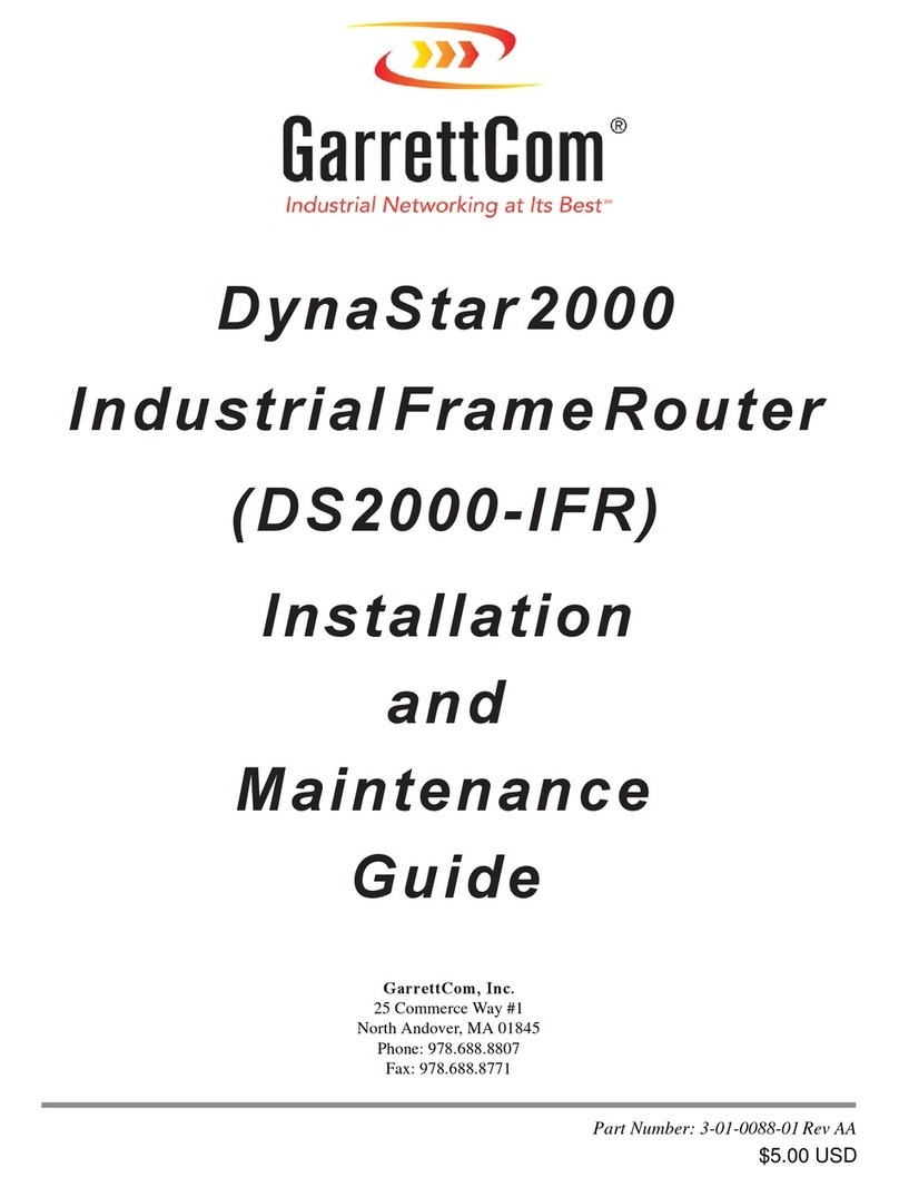GarrettCom DynaStar DS2000-IFR Installation and maintenance guide