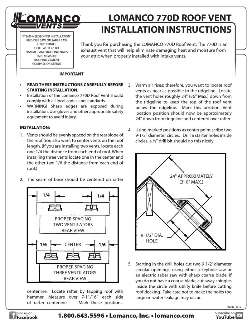 Lomanco 770D User manual