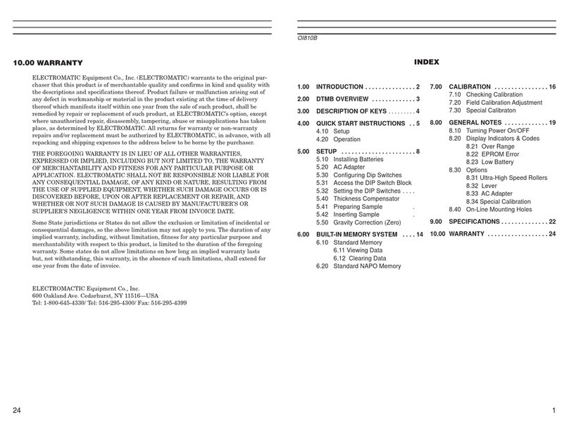 ELECTROMATIC CHECK LINE DTMB-200 User manual