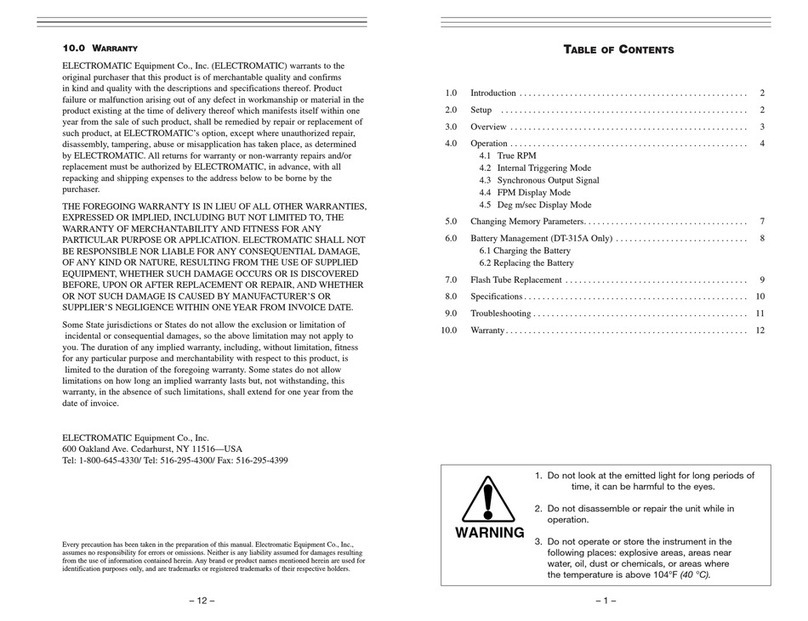 ELECTROMATIC Check Line DT-311A operating instructions