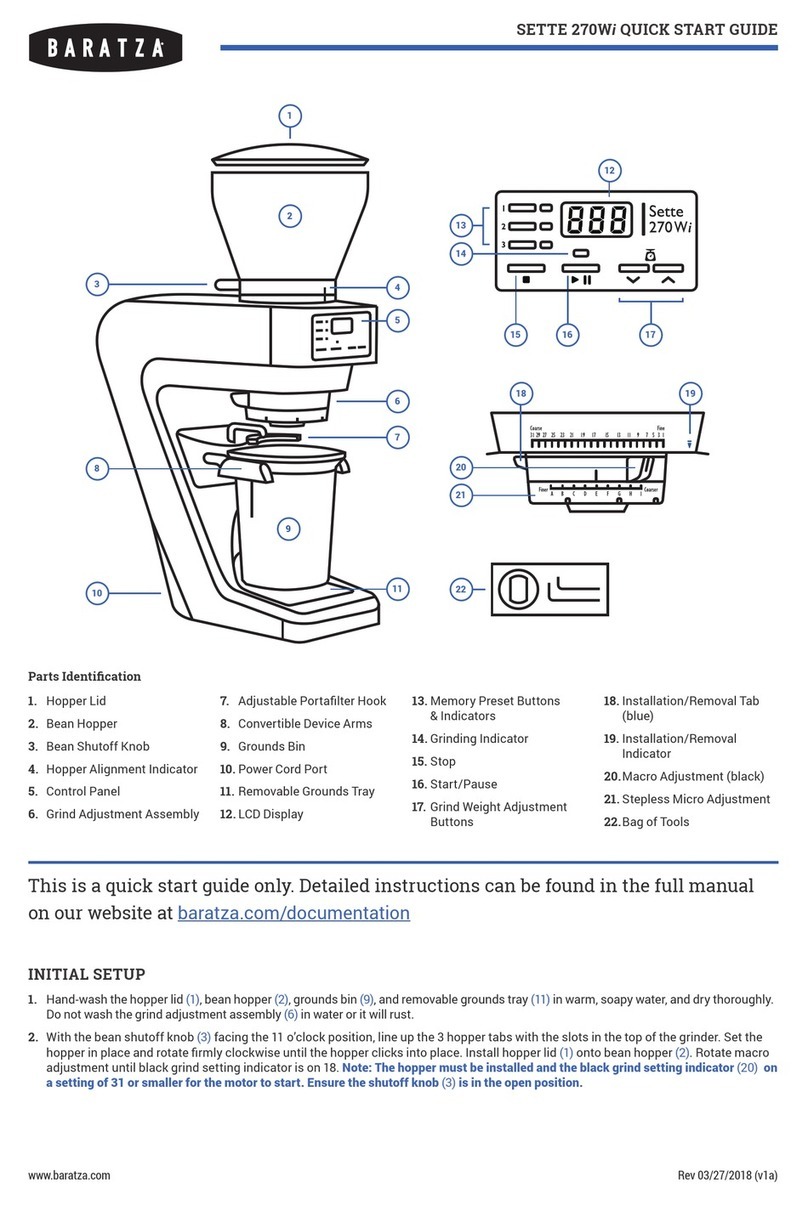 Baratza Sette 270Wi User manual Baratza Sette 270Wi User manual