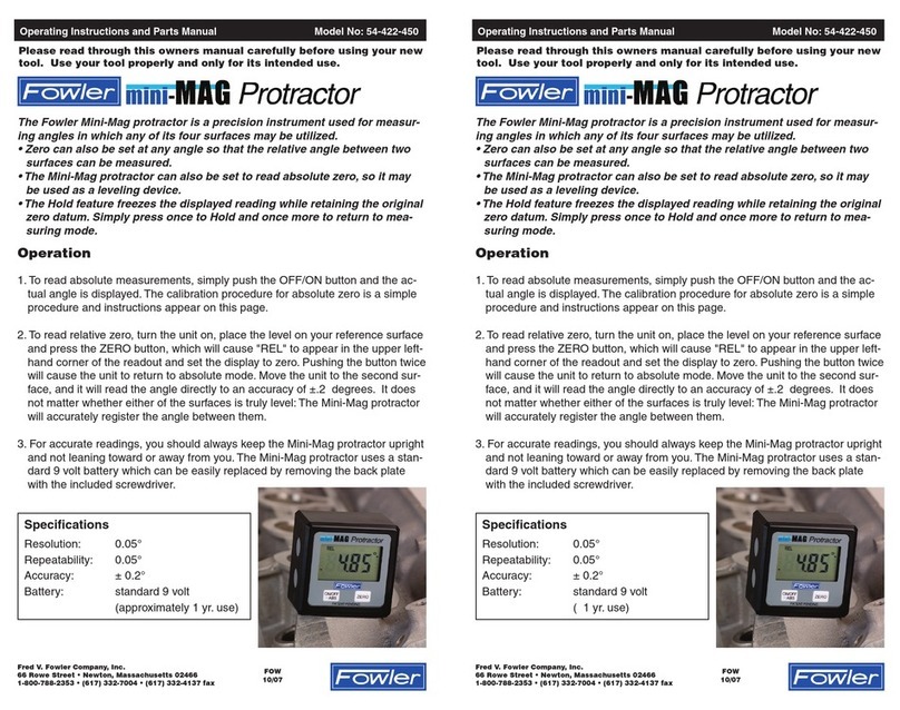 Fowler mini-Mag Protractor Service manual