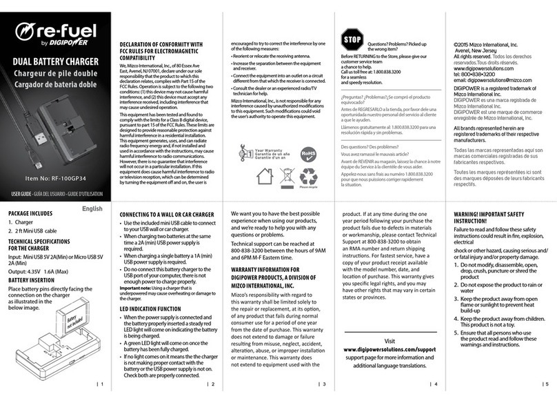 DigiPower re-fuel RF-100GP34 User manual