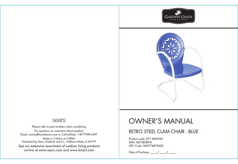 Garden Oasis RETRO STEEL CLAM CHAIR User manual