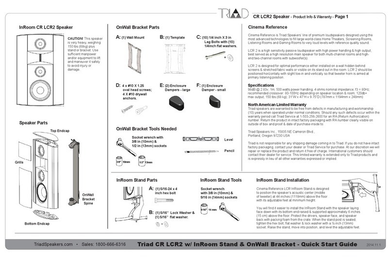 Triad CR LCR2 User manual