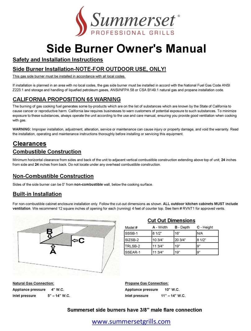 Summerset Professional Grills SSSB-1 owner's manual Summerset Professional Grills SSSB-1 owner's manual